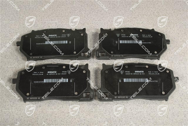 Brake pads, front axle, 20'' PSCB, for brake callipers in white and green
