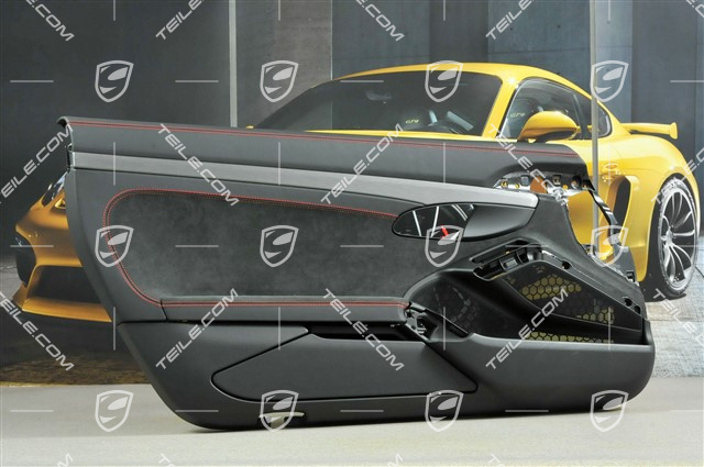 Türverkleidung, GT3 / GT4, Leder/Alcantara, Schwarz/Indischrot, L Türverkleidung, GT3 / GT4, Leder/Alcantara, Schwarz/Indischrot, L