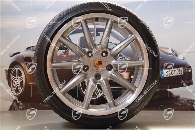 19" Carrera Sport Sommerräder Satz, Felgen 8,5J x 19 ET55 + 10J x 19 ET42 + NEUE Michelin Sommerreifen 235/35 R19 + 265/35 R19, mit RDK-Sensoren