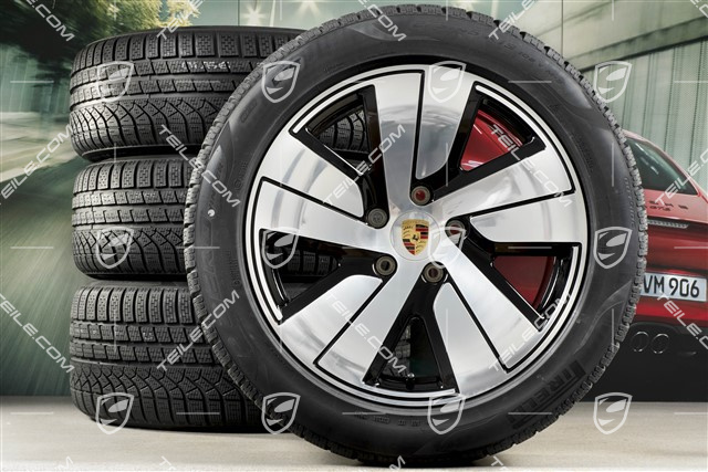 19" koła zimowe Taycan S, komplet, felgi 8J x 19 ET50 + 10J x 19 ET47 + NOWE opony zimowe Pirelli 225/55 R19 + 275/45 R19