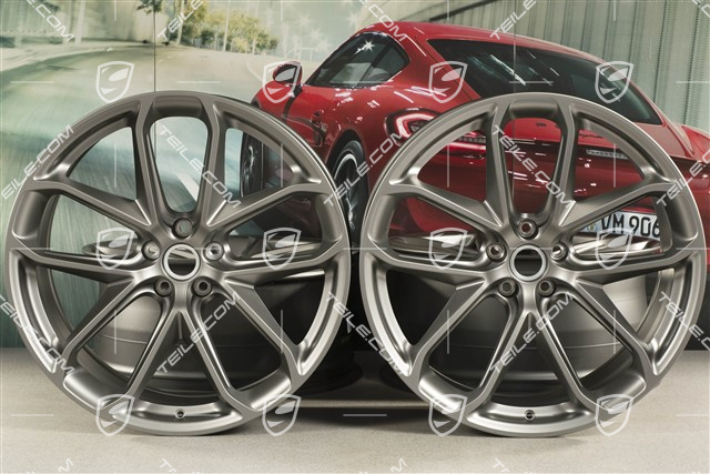 21" GT Design Felgensatz, 9,5J x 21 ET27 + 10J x 21 ET19, Platinum-Seidenmatt