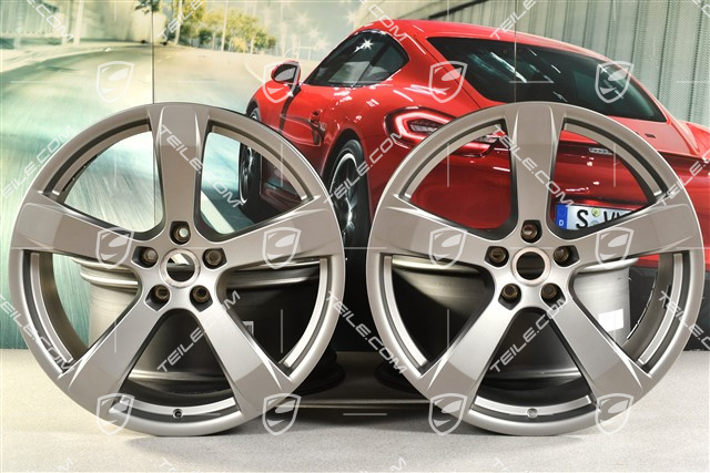 20" Felgensatz "Macan Sport", 9J x 20 ET26 + 10J x 20 ET19, platinum seidenmatt