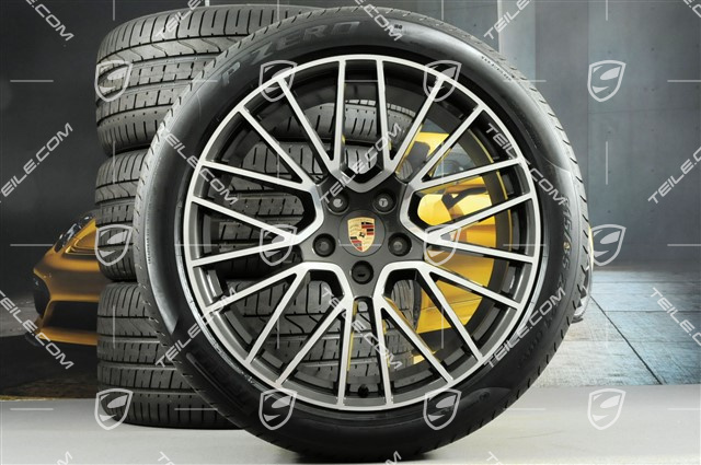 21" Cayenne RS Spyder Sommerräder Satz, Felgen 9,5J x 21 ET46 + 11,0J x 21 ET58 + NEUE Pirelli P Zero Sommerreifen 285/40 R21 + 315/35 R21, mit RDK-Sensoren