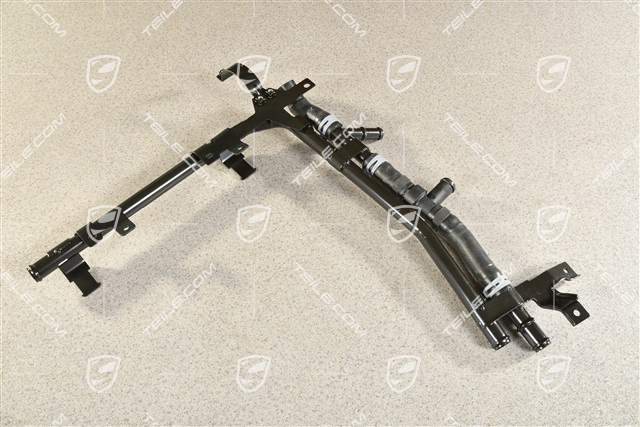 Coolant tube / Cooling water pipe with coolant hose and thermostat, hybrid
