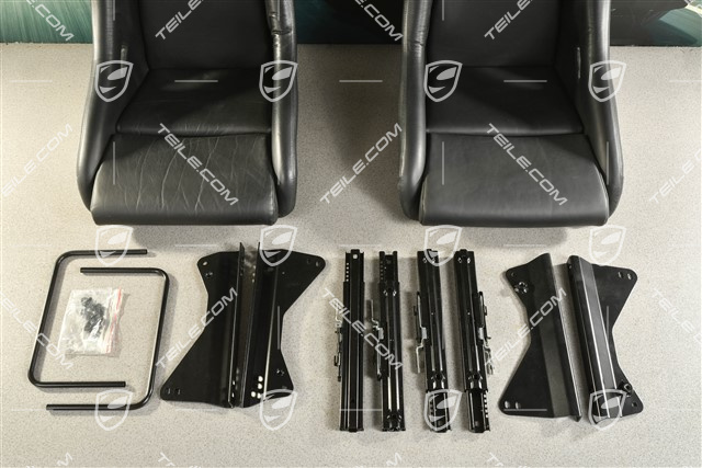 Fotele kubełkowe, czarne, L+R