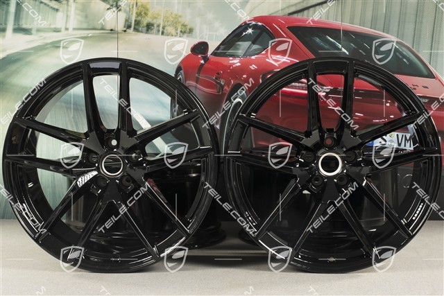 20" Felgensatz Macan S, 9J x 20 ET26 + 10J x 20 ET19, schwarz hochglanz