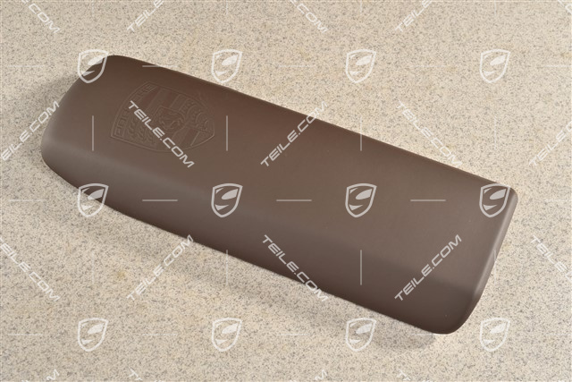Armlehne Deckel mit Porsche Wappen, Espresso