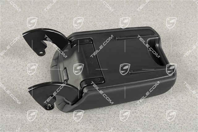 Armrest, centre console, leather, black