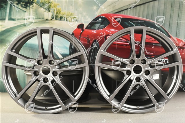 21" Cayenne Coupe Felgensatz Cayenne Turbo, 11J x 21 ET49 + 9,5J x 21 ET46, Platinum Seidenmatt