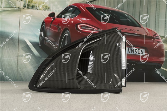 GT4RS, Weissach Paket, Abdeckung Seitenfenster Lufteinlass, carbon glanzend, L