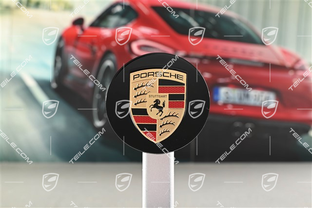 Hub cap, concave, colour emblem, black high gloss