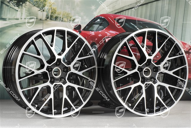20" Komplet felg RS-Spyder Design, 9J x 20 H2 ET 26 + 10J x 20 ET19 , czarny wysoki połysk