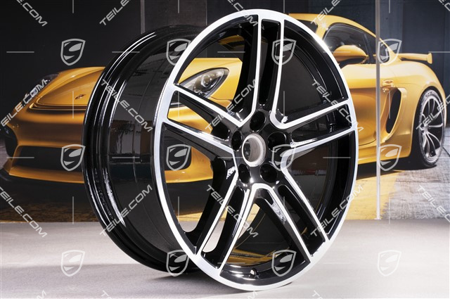 20-inch wheel rim set "Macan Turbo", 9J x 20 ET26 + 10J x 20 ET19, black high gloss