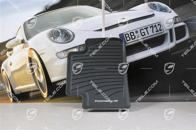 Dywaniki gumowe, komplet 4-częściowy, czarny