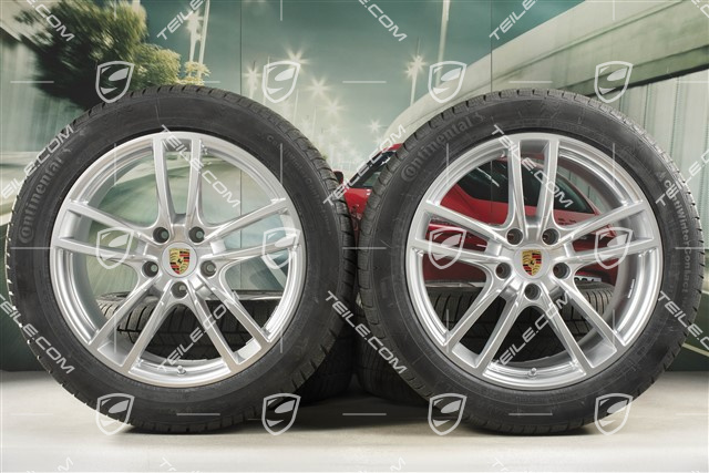 20-inch Cayenne COUPE Sport winter wheel set, rims 9J x 20 ET50 + 10,5J x 20 ET55 +  Continental winter tyres 275/45 R20 + 305/40 R20, with TPMS