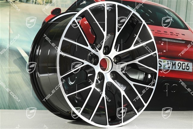 20" Macan S Felge, 10J x 20 ET49, schwarz hochglanz