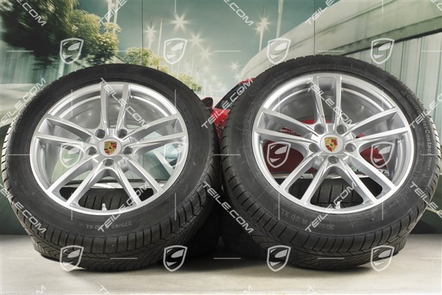 20" koła zimowe Cayenne Sport, komplet, felgi 9J x 20 ET50 + 10,5J x 20 ET64 + opony zimowe Continental 275/45 R20 + 305/40 R20, z czujnikami ciśnienia