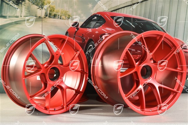 GT3RS Magnesium Leichtbau-Schmiederadsatz, Felgen 10J x 20 ET45 + 13J x 21 ET31, Pyrored