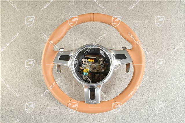 Sport Design, Lenkrad mit Schaltpaddle (PDK) mit Display, Leder Sandbeige