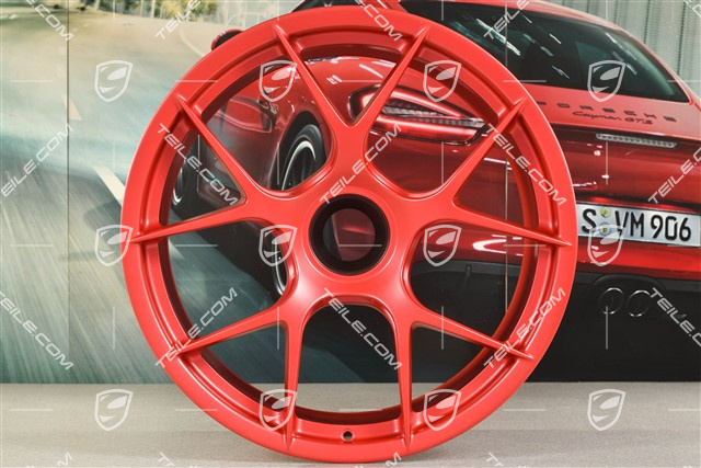 GT3RS Magnesium Leichtbau-Schmiederadsatz, Felgen 10J x 20 ET45 + 13J x 21 ET31, Pyrored