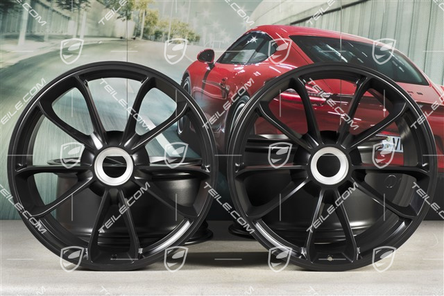 20" rims set GT3, 9J x 20 ET55 + 12J x 20 ET47, in black satin-mat