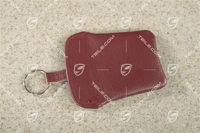 Key Case / Key pouch, wine red, leather, Porsche 911 70's to 90's