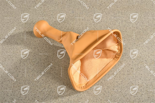 Schaltknauf /Schalthebelknopf mit Schaltmanschette Leder, Kaschmirbeige