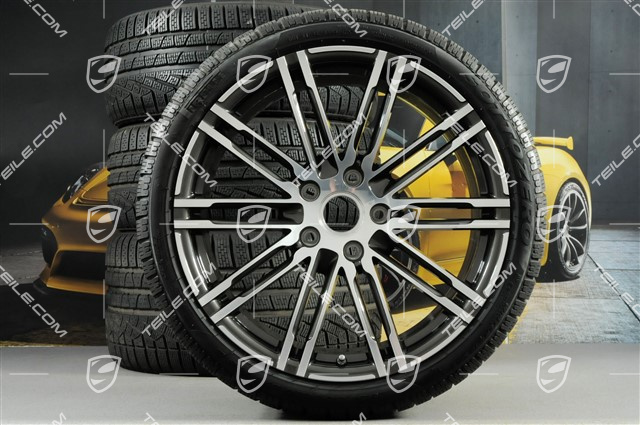 20" koła zimowe "Turbo", komplet, felgi 8,5J x 20 ET51 + 11J x 20 ET52 + NOWE opony zimowe Pirelli 245/35 R20 + 295/30 R20, z czujnikami ciśnienia