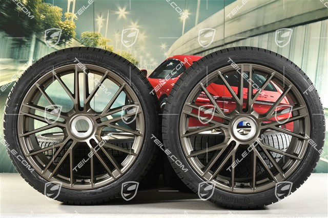 21" Panamera Turbo S Koła zimowe, komplet, centralne mocowanie, felgi 9,5J x 21 ET71 + 10,5J x 21 ET71 + opony zimowe Continental Winter Contact TS860 S 275/35 R21 + 315/30 R21, Turbonite