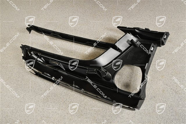 Front bumper Cover trim, Black matte, L