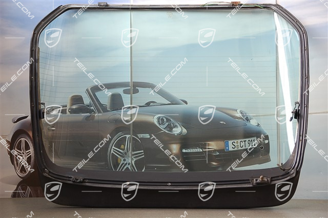 Heckklappe / Heckscheibe, mit Zierleiste und Heckspoiler