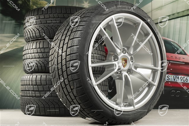 19-/20-inch Carrera winter wheel set, wheel rims 8,5J x 19 ET52 + 11J x 20 ET66 + Pirelli winter tyres 235/40 R19 + 295/35 R20, with TPMS