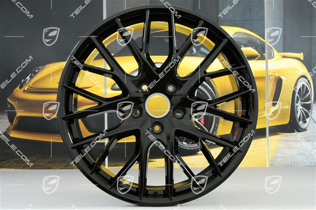 21" Felge Panamera Sport Design, 9,5J x 21 ET71, schwarz hochglanz