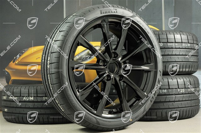 19" komplet kół letnich Boxster S, felgi 8J x 19 ET57 + 10J x 19 ET45 + NOWE opony letnie Pirelli P Zero 235/40 R19 + 265/40 R19