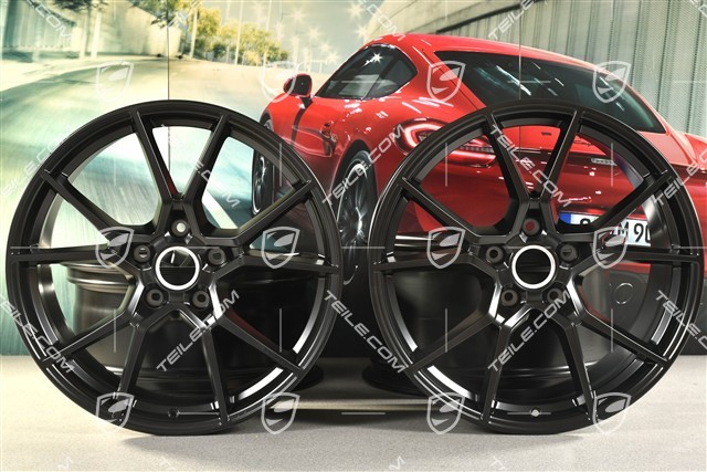 20-inch Cayenne S wheel rim set, 10,5J x 20 ET55 + 9J x 20 ET50, black satin matt