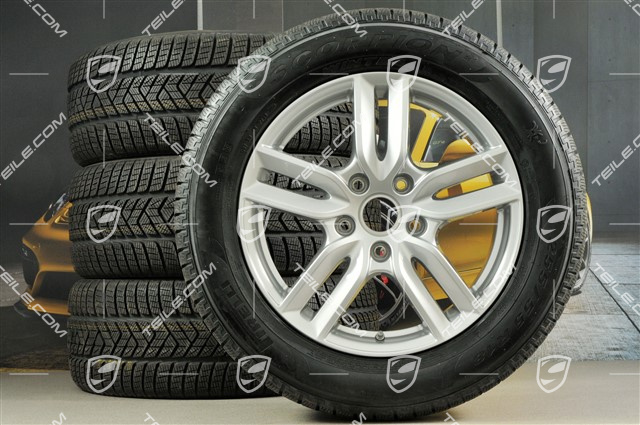 18" Winterräder Satz "Cayenne S" Facelift 2014->, Felgen 8J x 18 ET53 + NEUE Pirelli Winterreifen 255/55 R18, mit RDK-Sensoren