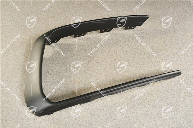 Front bumper Cover trim, Black matte, L