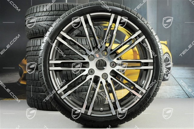 20-inch winter wheels set "Turbo", rims 8,5J x 20 ET51 + 11J x 20 ET56 + NEW Pirelli winter tires 245/35 R20 + 295/30 R20, with TPM