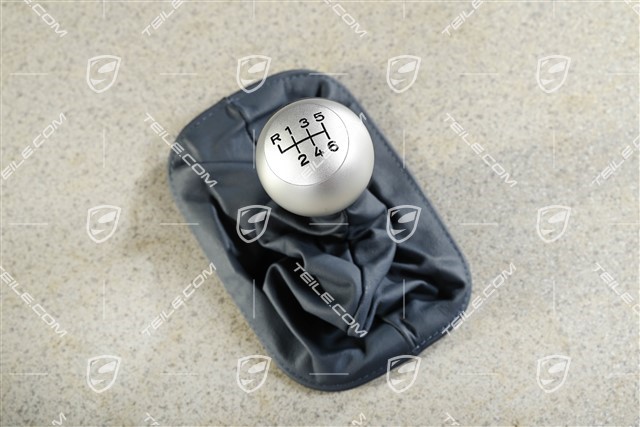 Gear shift knob, ALU-Look, Midnight blue leather gaiter / sleeve