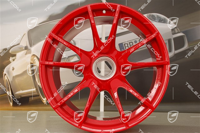 19" Komplet felg GT3 II RS 4.0 / GT2 RS, Czerwień Indyjska, przód  9J x 19 ET47+ tył 12J x 19 ET48