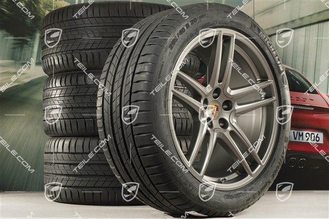 20-inch Turbo summer wheels set, rims 9J x 20 ET26 + 10J x 20 ET19 + Michelin summer tyres 265/45 R20 + 295/40 R20, Platinum, with TPMS