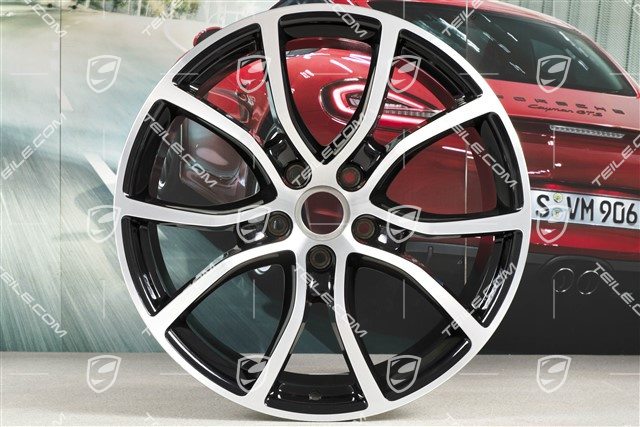 21-inch wheel rim, Cayenne Exclusive Design, 11J x 21 ET49, Jet Black Metallic