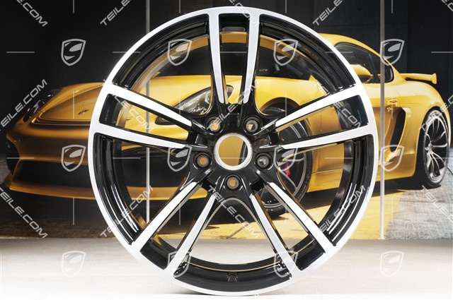 21" Komplet felg Cayenne Turbo, 11J x 21 ET58 + 9,5J x 21 ET46, czarny wysoki połysk