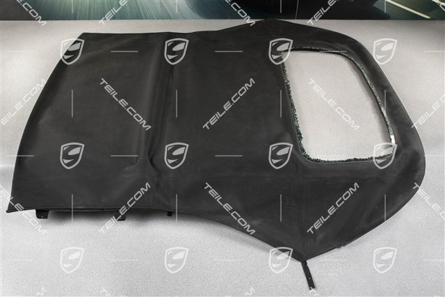 Convertible top covering, cabrio, black, without glas
