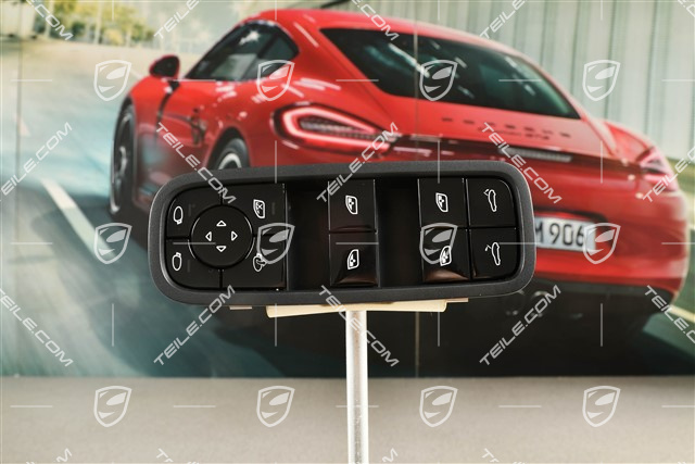 Power windows switch, Drivers side, Black Gloss