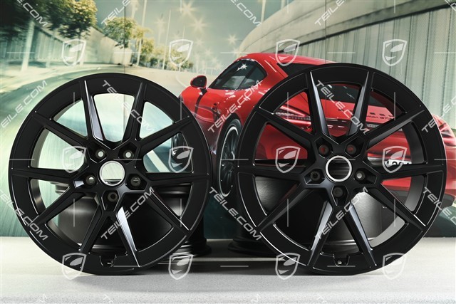 20+21-inch Carrera S wheel rim set, 8,5J x20 ET50 + 11,5J x 21 ET79, black satin matt