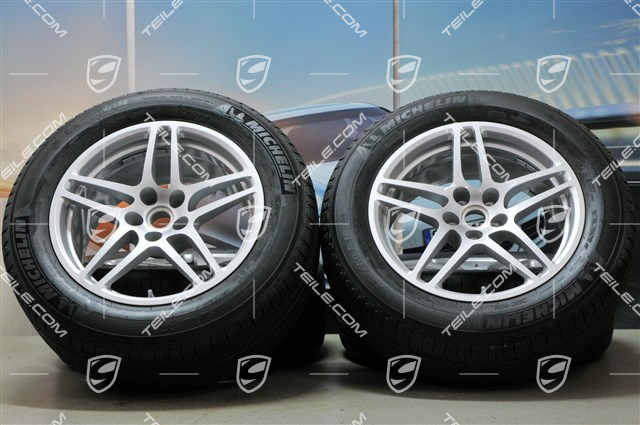 18" "Macan S" Ganzjahresräder Satz, Felgen 8J x 18 ET21 + 9J x 18 ET21, Michelin Reifen 235/60 ZR 18 + 255/55 ZR 18, mit RDK-Sensoren