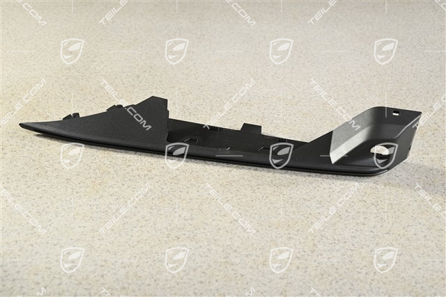 Trim cover for front bumper retaining frame, upper part, Matte Black, R