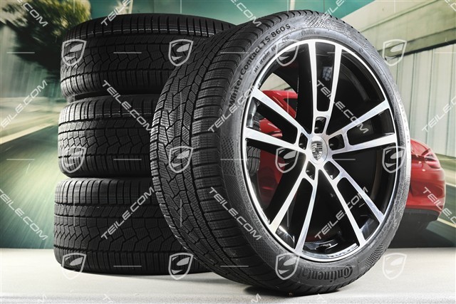 22" Winterräder Sport Design, Felgen 10J x 22 ET48 +11,5J x 22 ET52 + NEUE Continental Winterreifen 285/40 R22 + 315/35 R22, in Schwarz Hochglanz