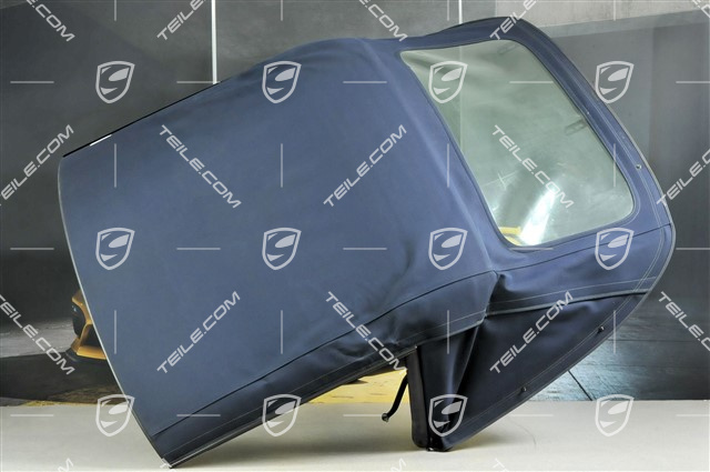 Convertible top, complete, blue top, not original window Convertible top, complete, blue top, not original window